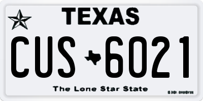 TX license plate CUS6021