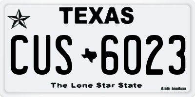 TX license plate CUS6023
