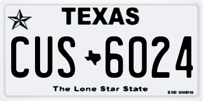 TX license plate CUS6024