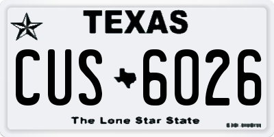 TX license plate CUS6026