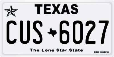 TX license plate CUS6027