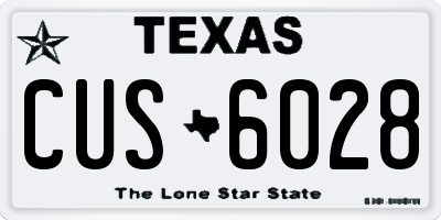 TX license plate CUS6028