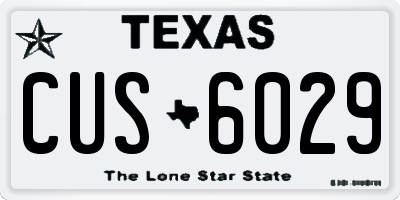 TX license plate CUS6029