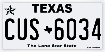 TX license plate CUS6034