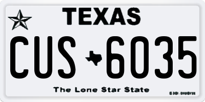 TX license plate CUS6035
