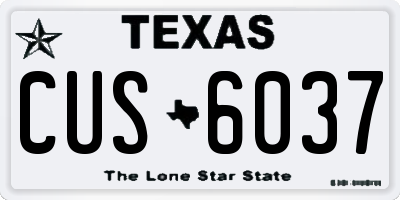 TX license plate CUS6037