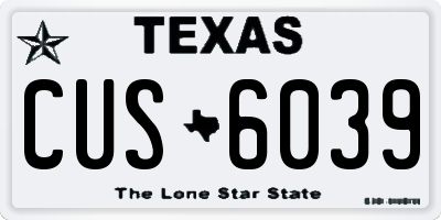 TX license plate CUS6039