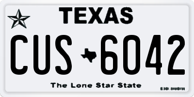 TX license plate CUS6042