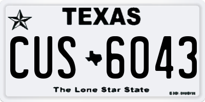 TX license plate CUS6043