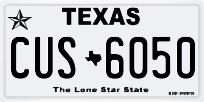 TX license plate CUS6050