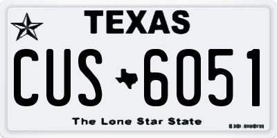 TX license plate CUS6051
