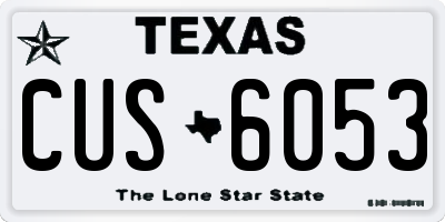 TX license plate CUS6053