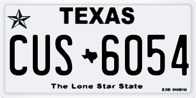 TX license plate CUS6054