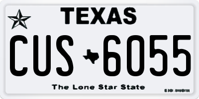 TX license plate CUS6055