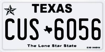 TX license plate CUS6056