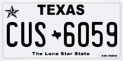 TX license plate CUS6059