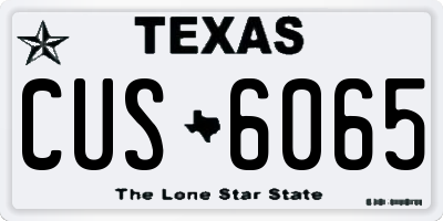 TX license plate CUS6065