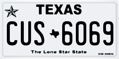 TX license plate CUS6069