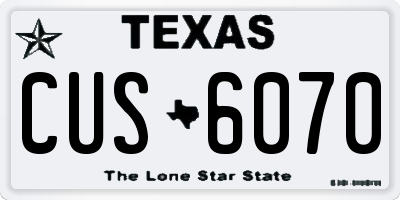 TX license plate CUS6070