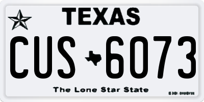 TX license plate CUS6073