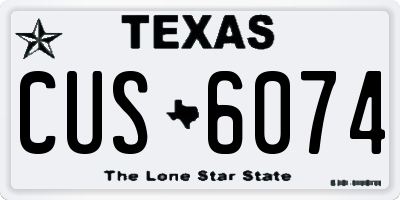 TX license plate CUS6074