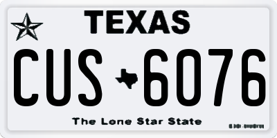 TX license plate CUS6076