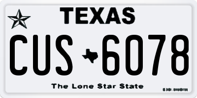 TX license plate CUS6078