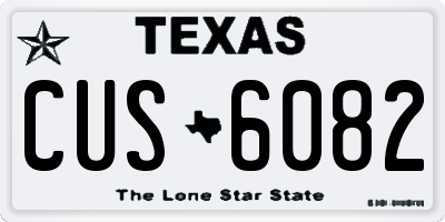 TX license plate CUS6082