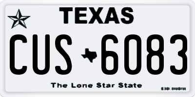 TX license plate CUS6083