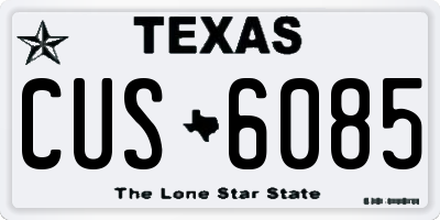 TX license plate CUS6085