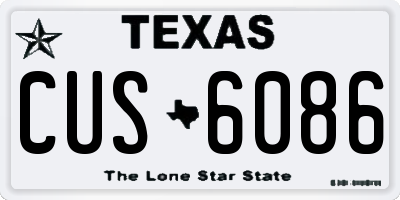 TX license plate CUS6086