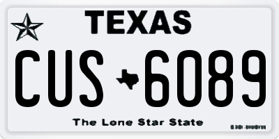 TX license plate CUS6089