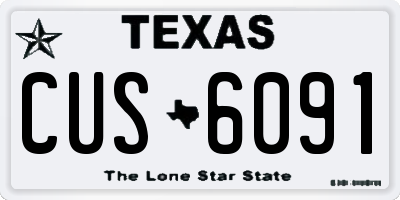 TX license plate CUS6091