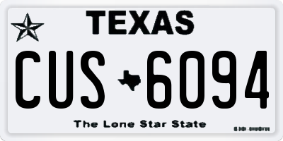 TX license plate CUS6094