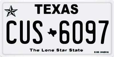 TX license plate CUS6097