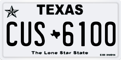 TX license plate CUS6100