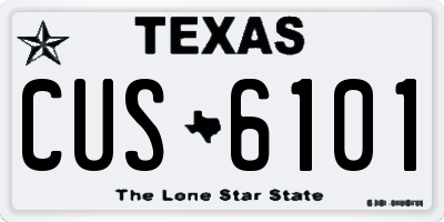 TX license plate CUS6101