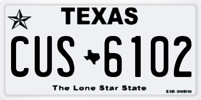 TX license plate CUS6102