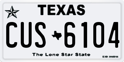 TX license plate CUS6104