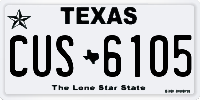 TX license plate CUS6105