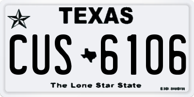 TX license plate CUS6106