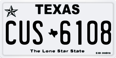 TX license plate CUS6108