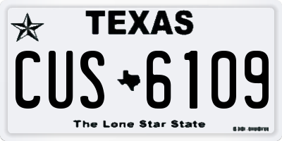 TX license plate CUS6109
