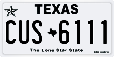 TX license plate CUS6111