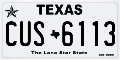 TX license plate CUS6113