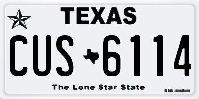 TX license plate CUS6114
