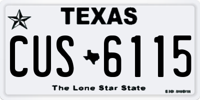 TX license plate CUS6115