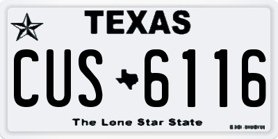 TX license plate CUS6116