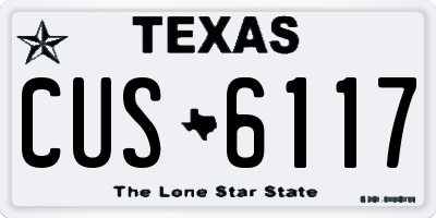 TX license plate CUS6117