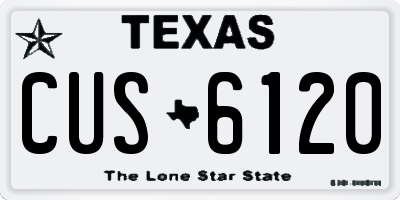 TX license plate CUS6120